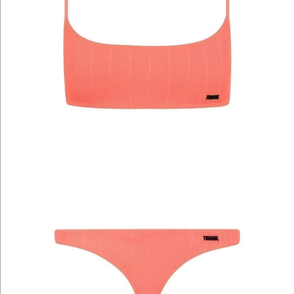 Downtown lover pink triangl bikini set